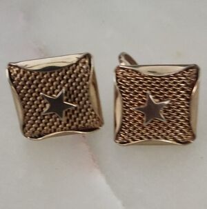 Vintage Elegant Gold Tone Star Cufflinks